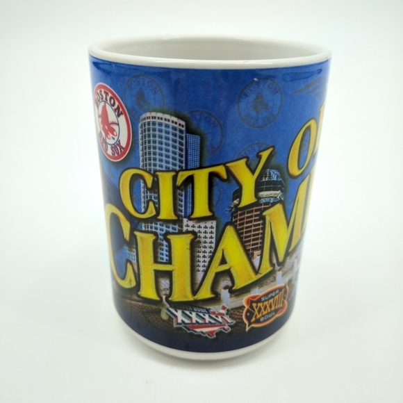Boston Red Sox & Patriots Champions 2004 Y2K VTG World Series Super‎ Bowl Mug - Picture 4 of 9